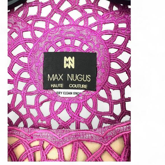 Max Nugus 2 / S Haute Couture dress & matching jacket embroidery lace cutouts - Picture 5 of 5